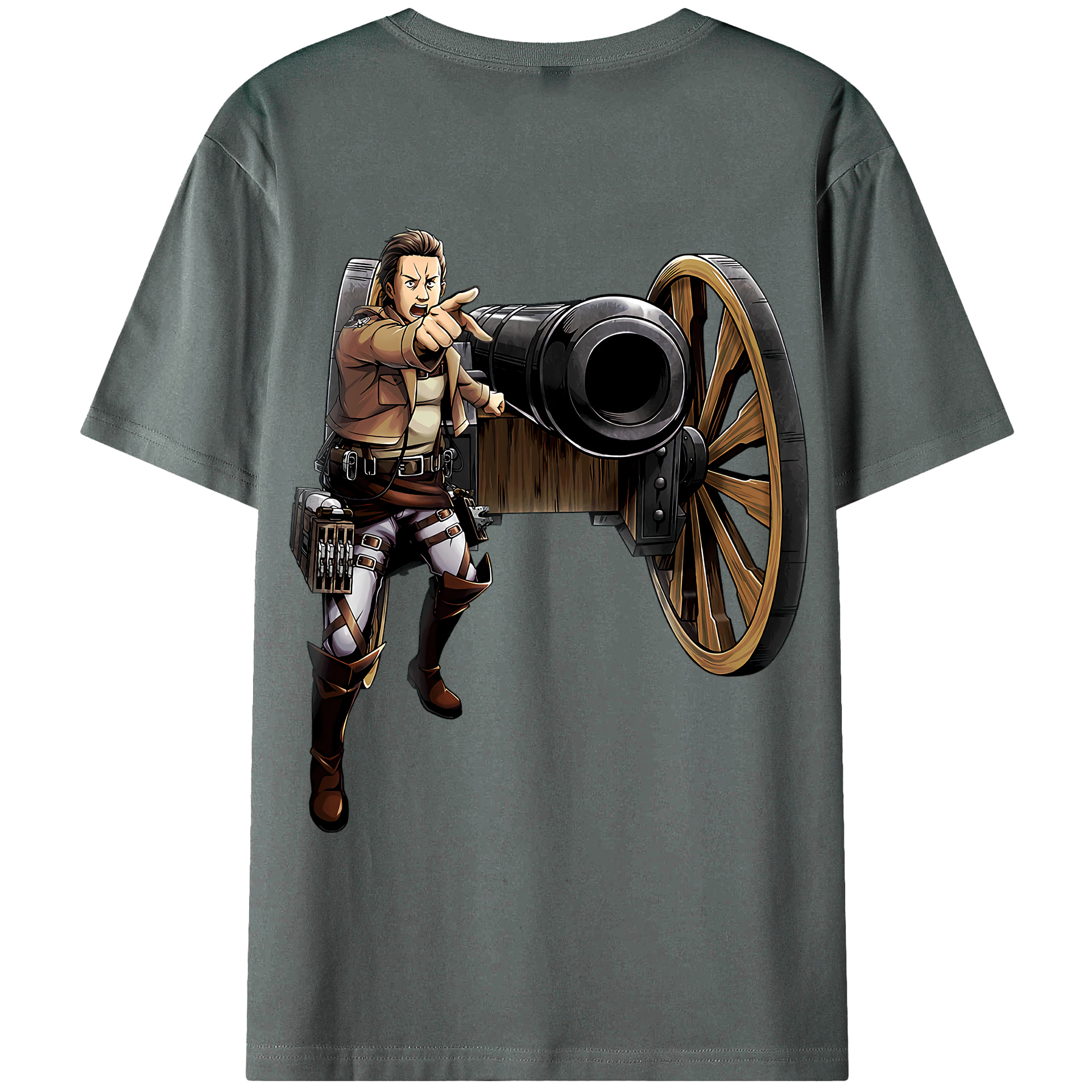 （画像用） 進撃の巨人 Attack on Titan 綿100％ メンズ半袖Tシャツ（バックプリント） 通気性